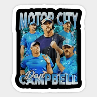 Vintage Dan Campbell - Motor City Detroit Lions Sticker